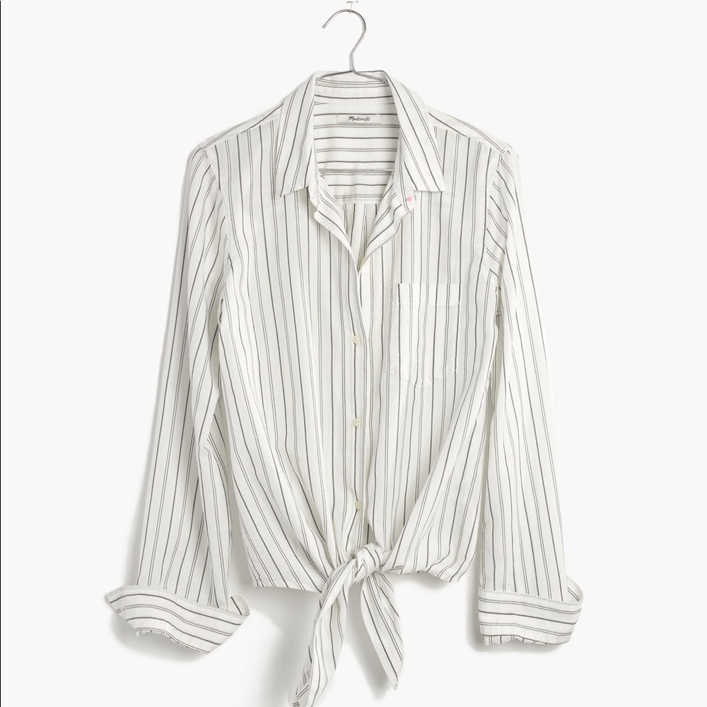 Madewell Tie-Front Shirt in Darcy Stripe